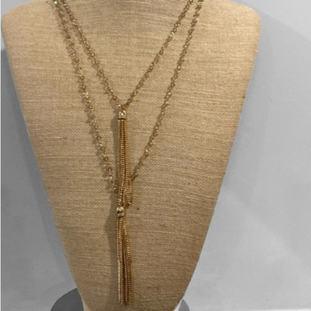 Aldo two layered chain and beads necklace